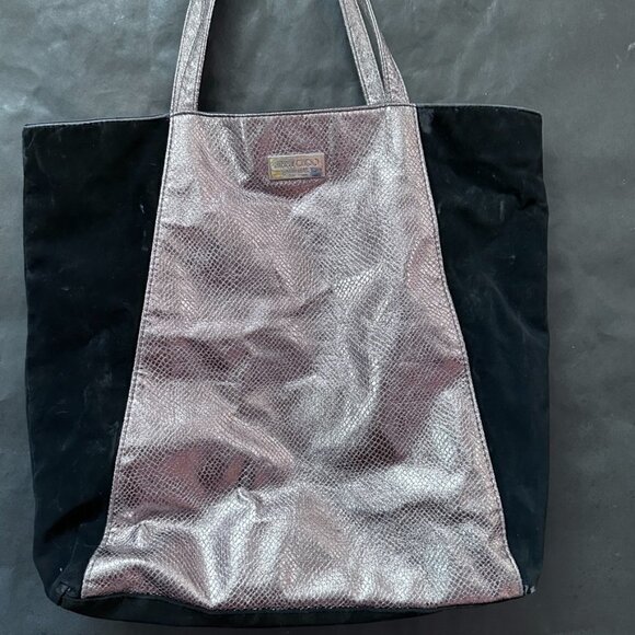 Jimmy Choo Parfums Tote Bag Pink Black Alligator Skin - Picture 1 of 8